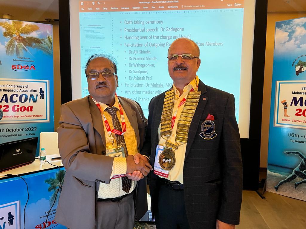 Dr. Rajendra Abhyankar as President of Maharashtra Orthopaedic Association